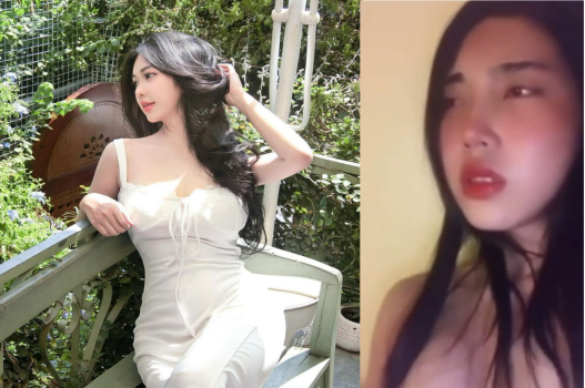 Cô gái xinh đẹp đang rất hưng phấn